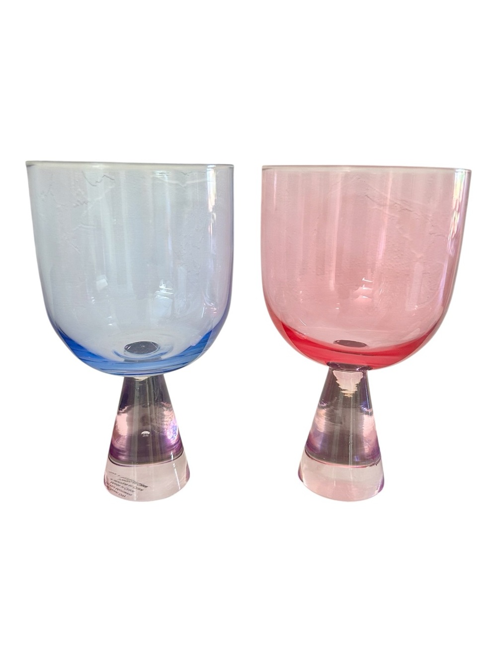 Anthropologie Ramona Two Tone Wine Glasses Set of 2